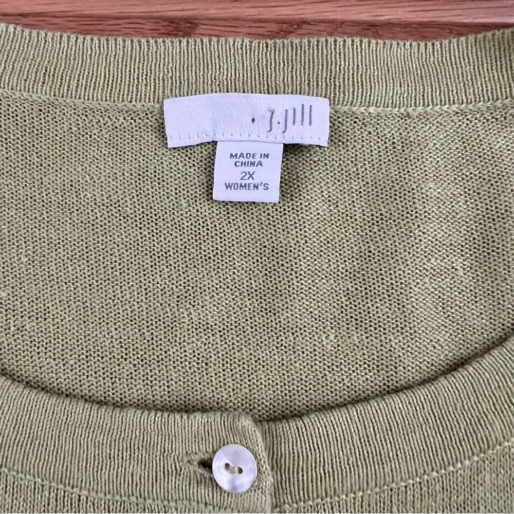 J.‎ Jill Light Green Button Up Cardigan Size 2X - Picture 3 of 4